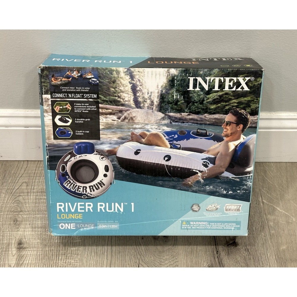 Intex River Run 1 Inflatable Float Lounge Connect N Float System Raft New READ